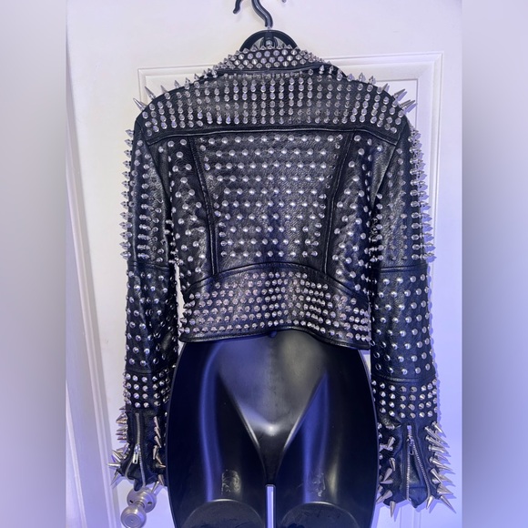 AKIRA Spiked Black Leather Jacket - Picture 3 of 5